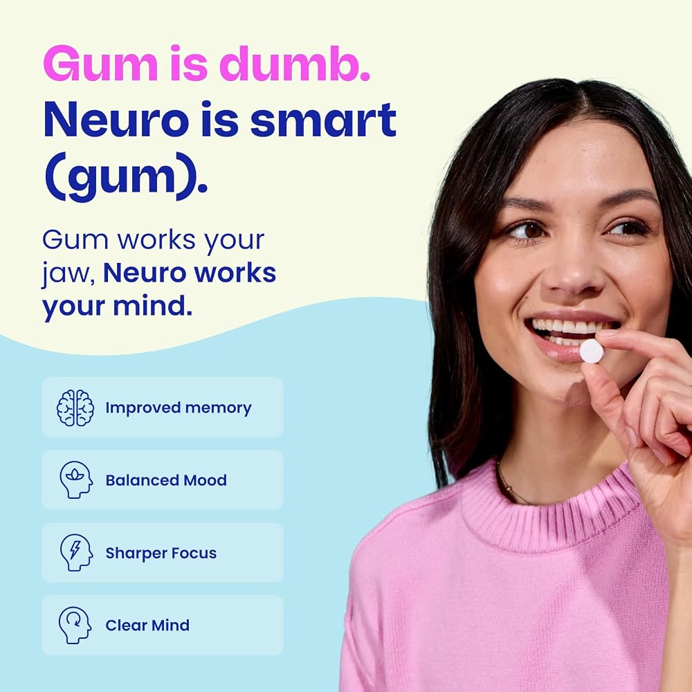 Neuro Memory & Focus Gum Peppermint Caffeine-Free - 90 Count - image 3