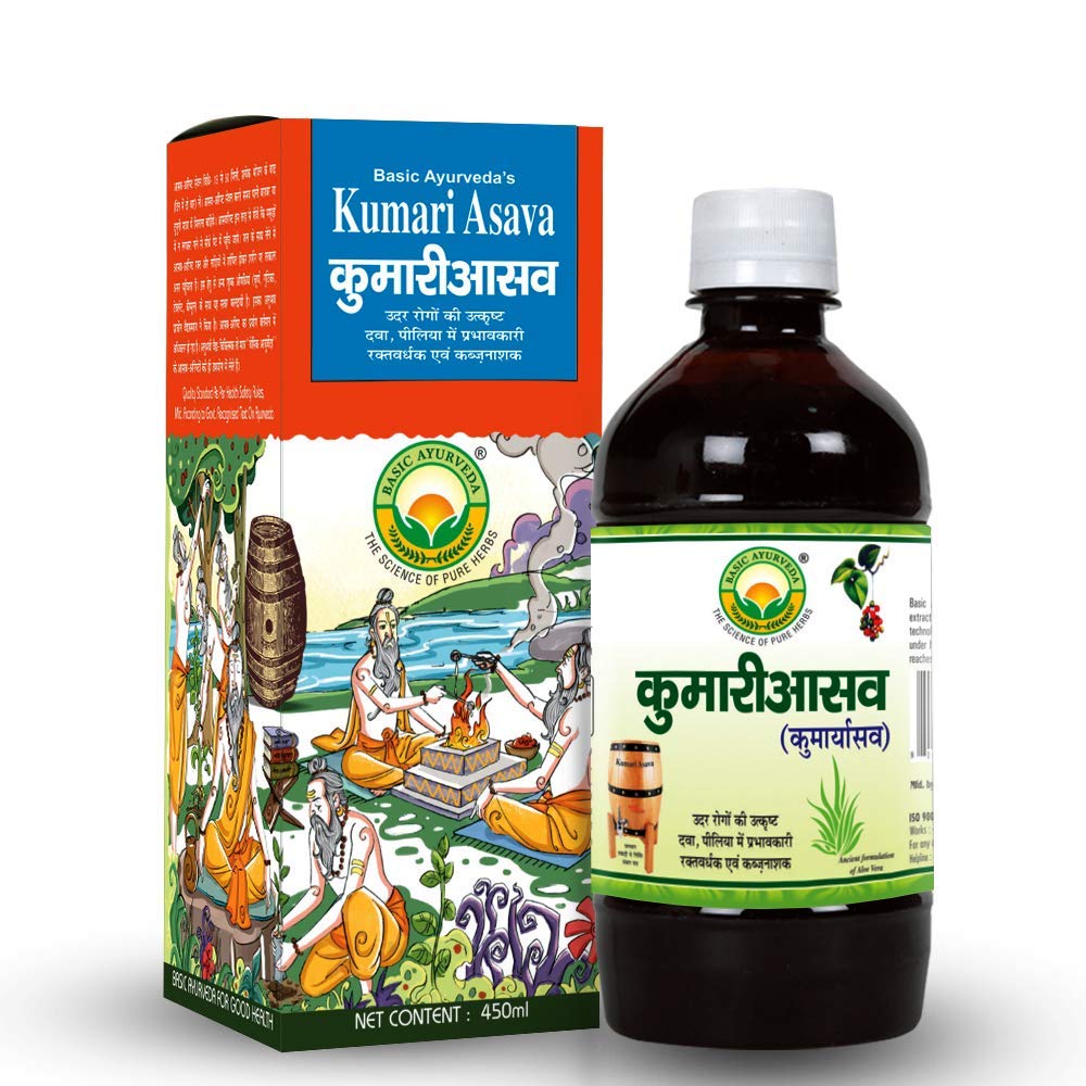 Kaxilu iqra Basic Ayurveda Kumari Asava Digestive Syrup - 450ml