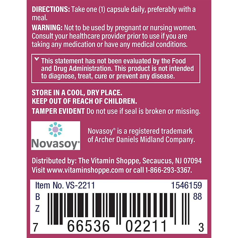 The Vitamin Shoppe Phytoestrogen Complex One Day - 60 Capsules - image 3
