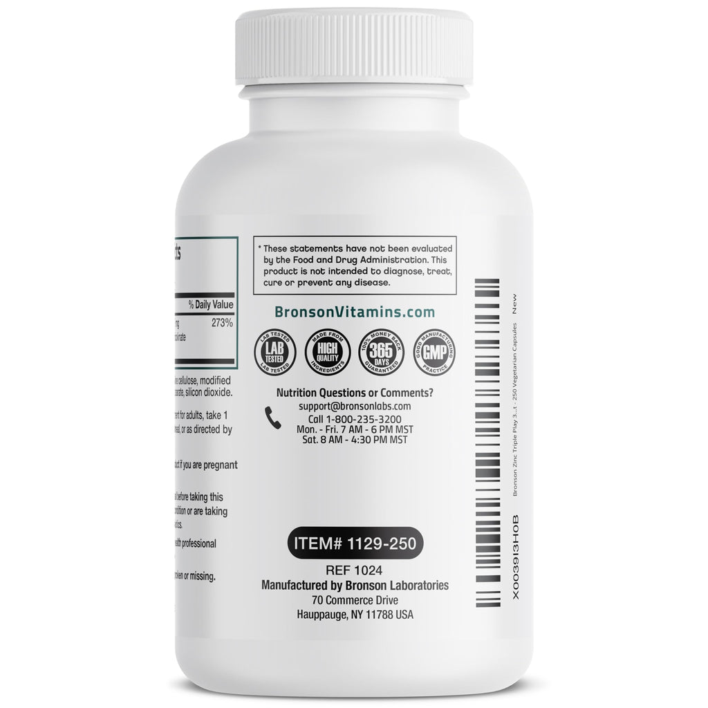 Bronson Triple Play Capsule Zinc Immune