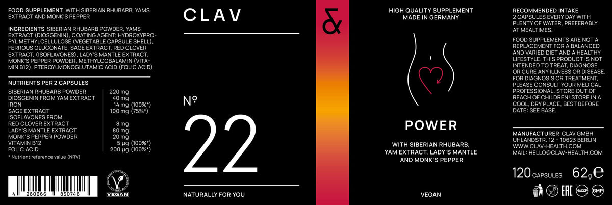CLAV Power Hormone Balance for Women Plant-Based Complex - 120 Capsules - image 11