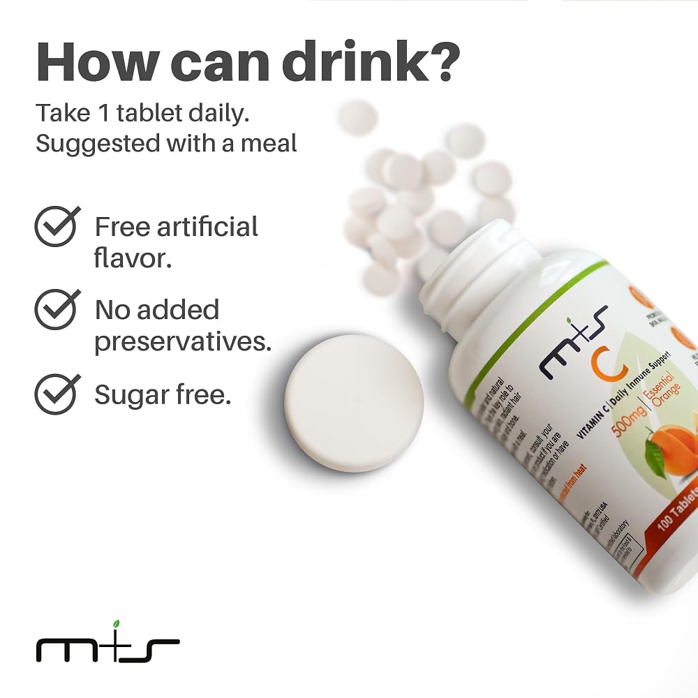 M+S Vitamin C 500mg Tablets Immune Support - 100 Tablets - image 4