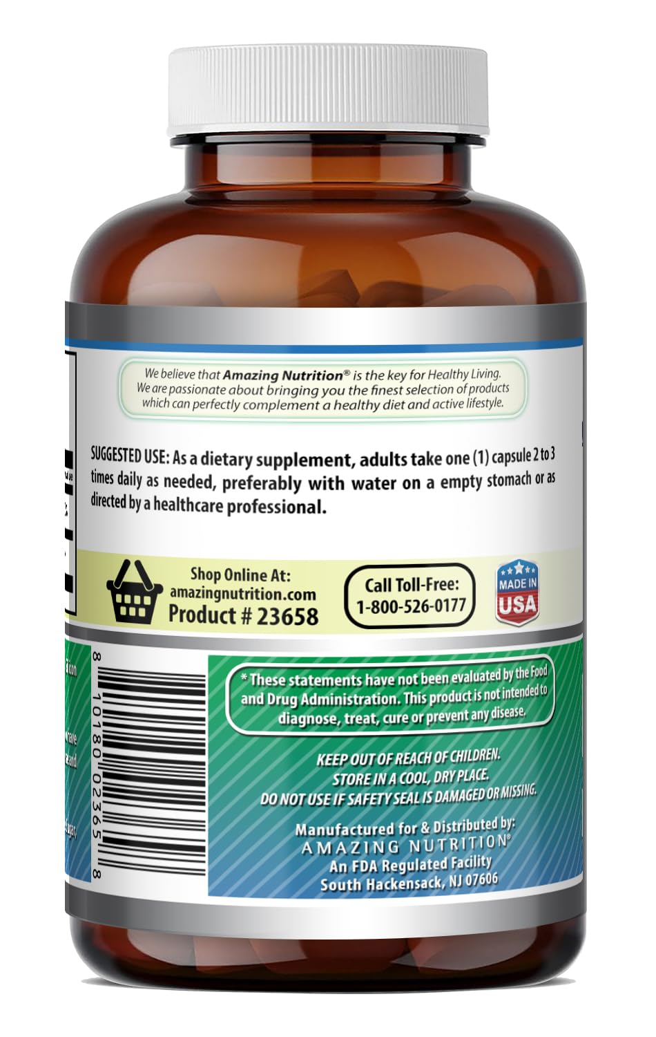 Amazing Nutrition GABA with Vitamin B6 500 mg - 200 Capsules - image 5