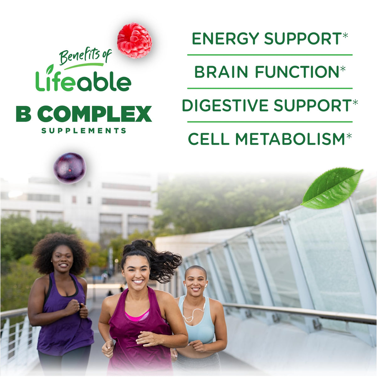 Lifeable Sugar Free Vitamin B Complex Gummies with Vitamin C - 90 Count - image 3