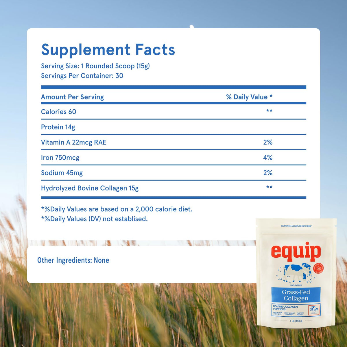 Equip Grass Fed Collagen Powder - 30 Servings - image 6