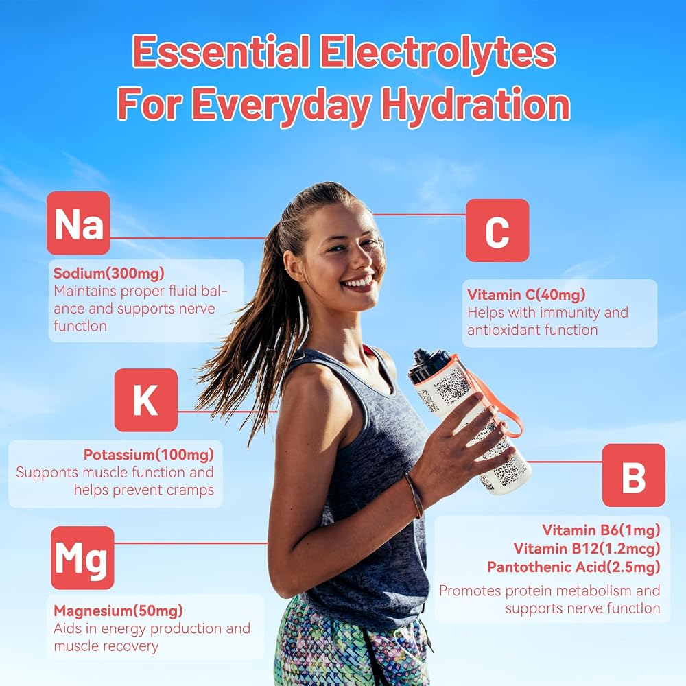 DIATMOON Electrolytes Powder No Sugar with B-Vitamins - 60 Servings - image 3