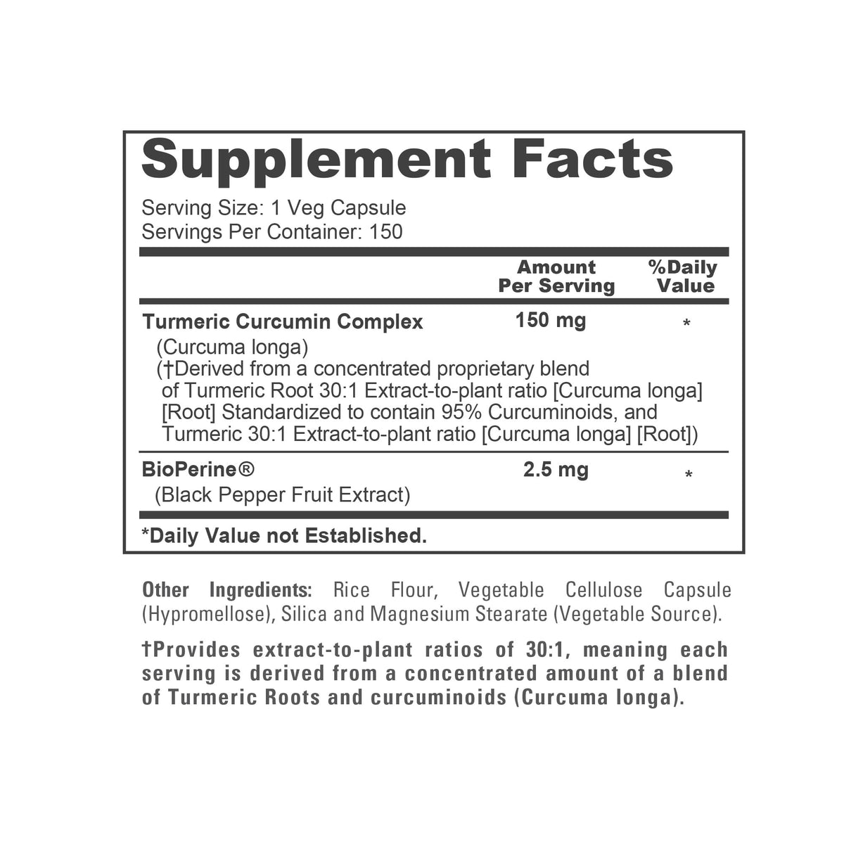 NusaPure Turmeric Curcumin Complex 150 mg - 150 Vegetarian Capsules - image 4