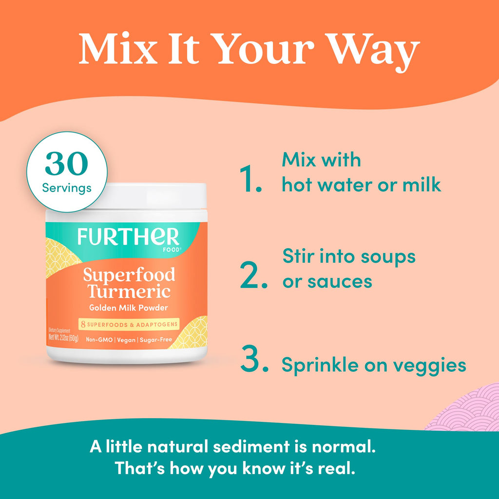 Further Food Best Turmeric Golden Milk Organic Turmeric Powder