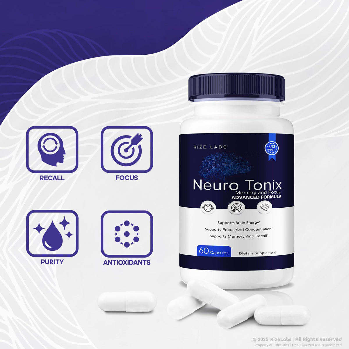 Rize Labs Neuro Tonix Advanced Formula Capsules for Memory and Focus - image 5