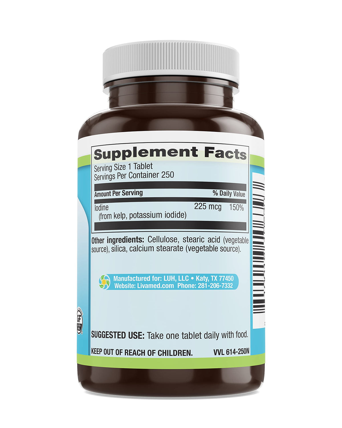 Livamed Kelp with Iodine Vegetarian Tablets - 250 Count - image 4