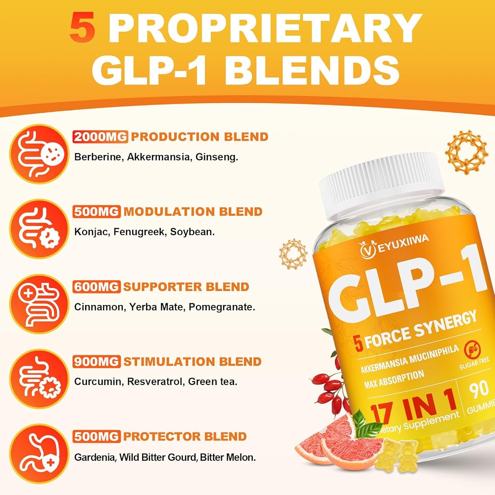 Veyuxiiwa GLP-1 Berberine Gummies with Akkermansia Probiotic - 90 Gummies - image 2