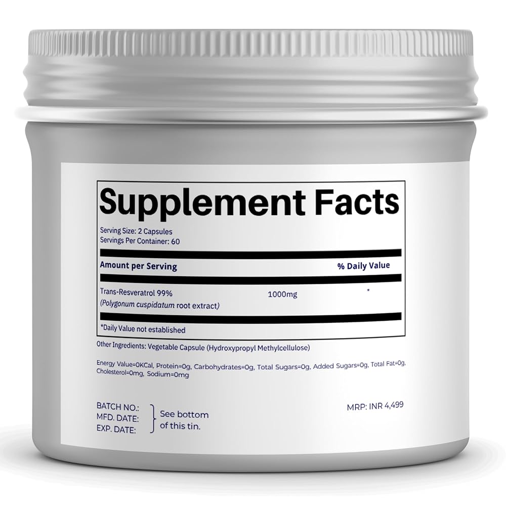 FOLIUS LABS Ultra High Purity Resveratrol Capsules - 99%