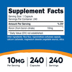 Nutricost Boron Citrate 10mg - 240 Vegetarian Capsules - image 2