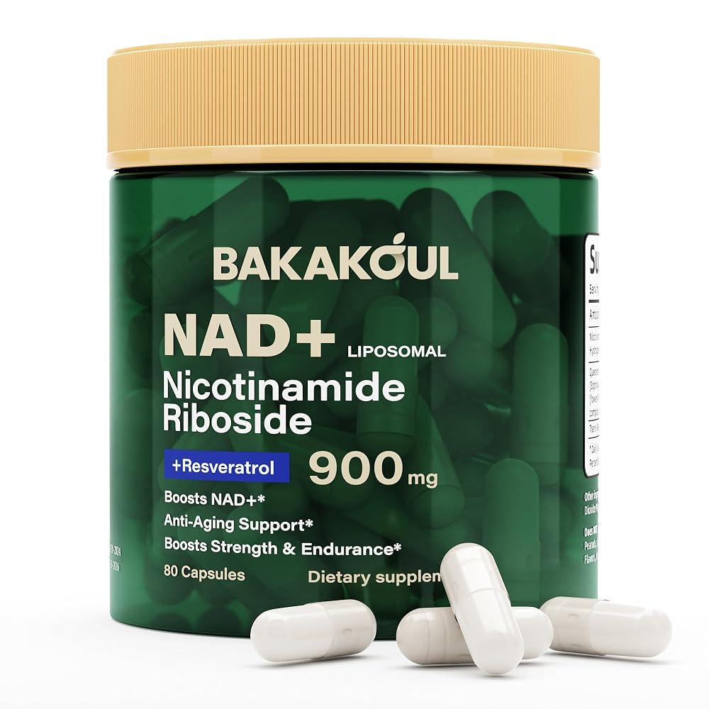 BAKAKOUL NAD Supplement with Resveratrol - 80 Capsules