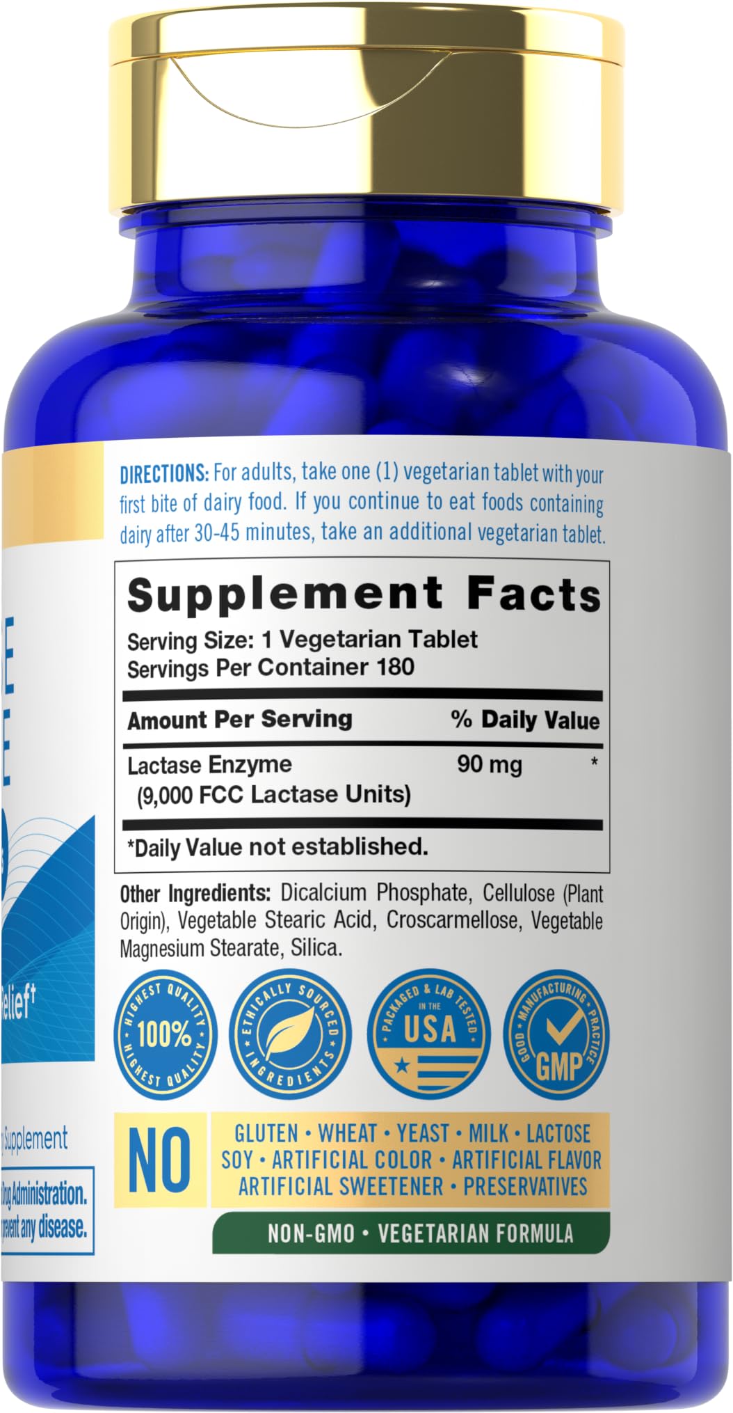 Carlyle Lactase Enzyme Tablets 9000 FCC - 180 Tablets - image 2
