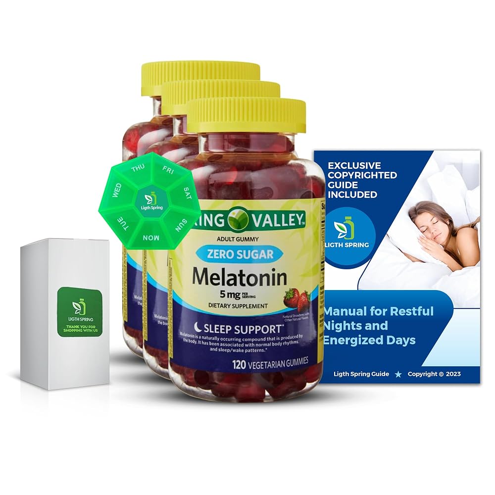 LightSpring Melatonin 5 mg Sleep Support Gummies - 120 Count