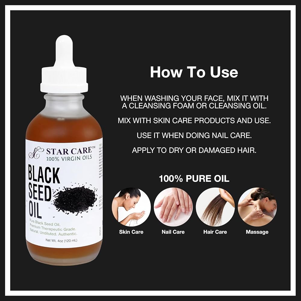 STAR CARE 100% Virgin Black Seed Oil - 4 Fl Oz - image 2
