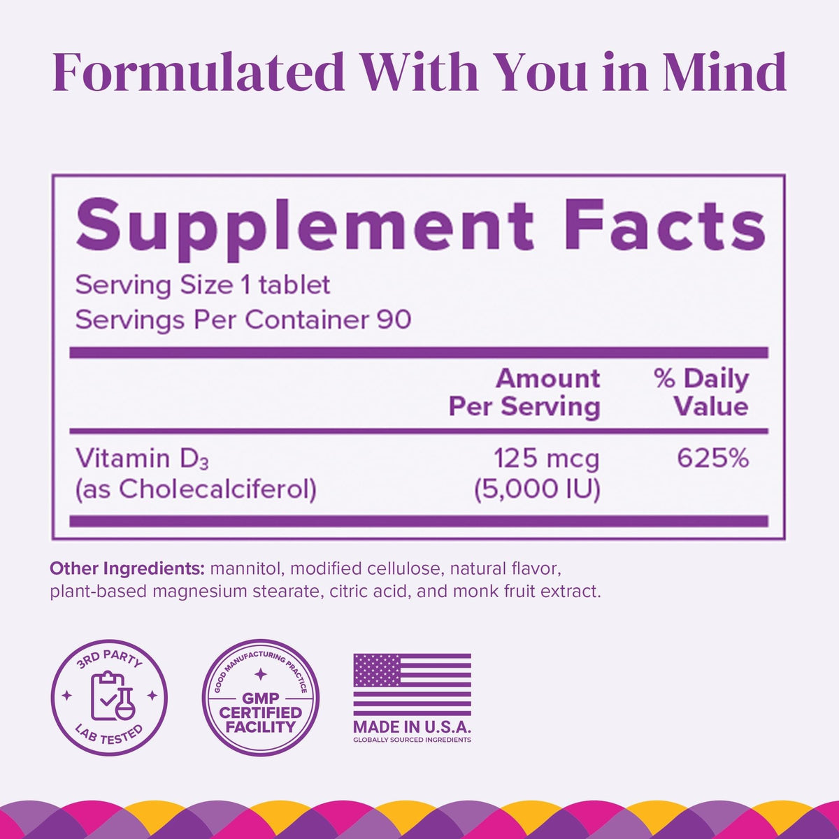 BariMelts Vitamin D3 5000 IU Fast-Dissolving Tablets - 90 Count - image 2