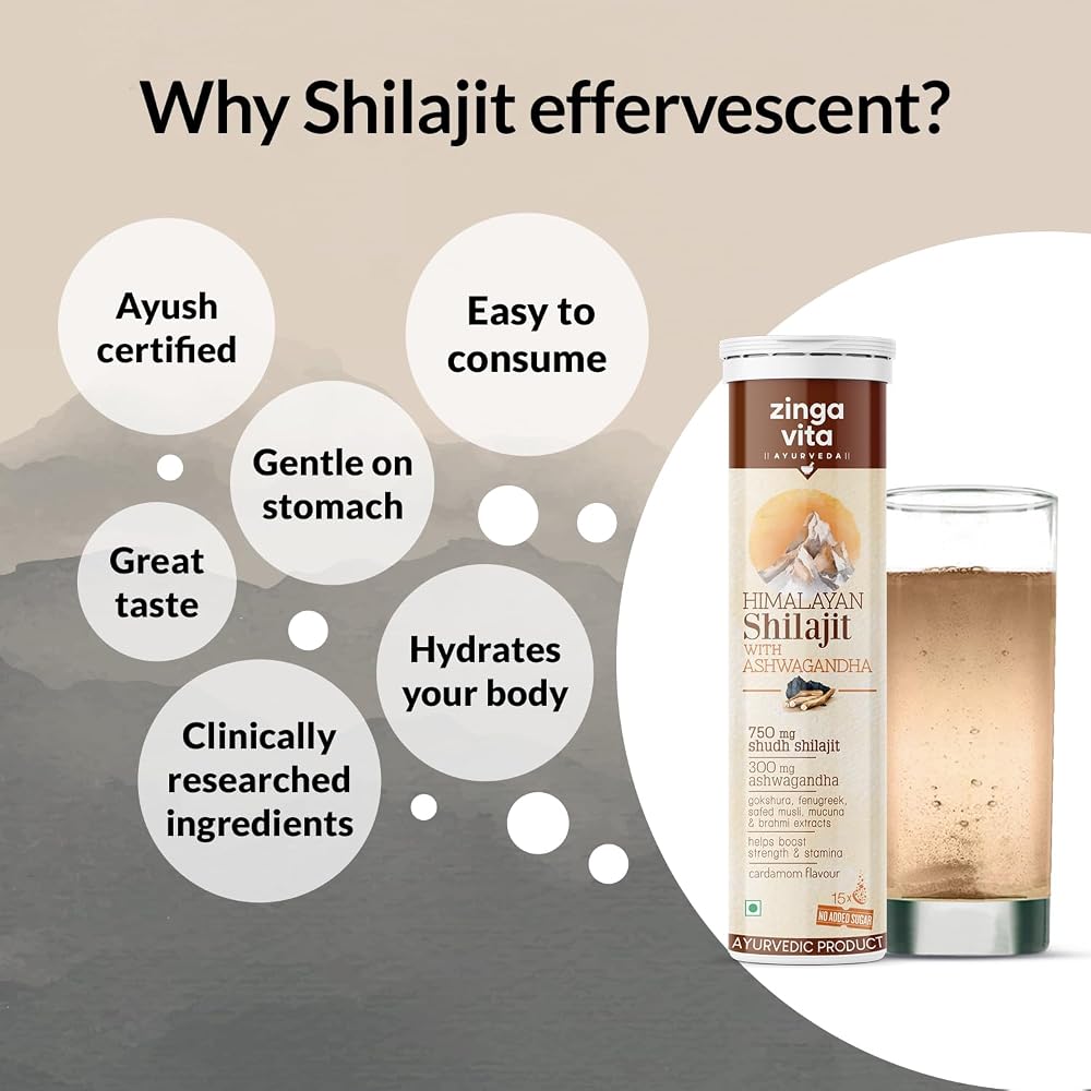 Zingavita Himalayan Shilajit 750mg Effervescent Supplement - 30 Count - image 3