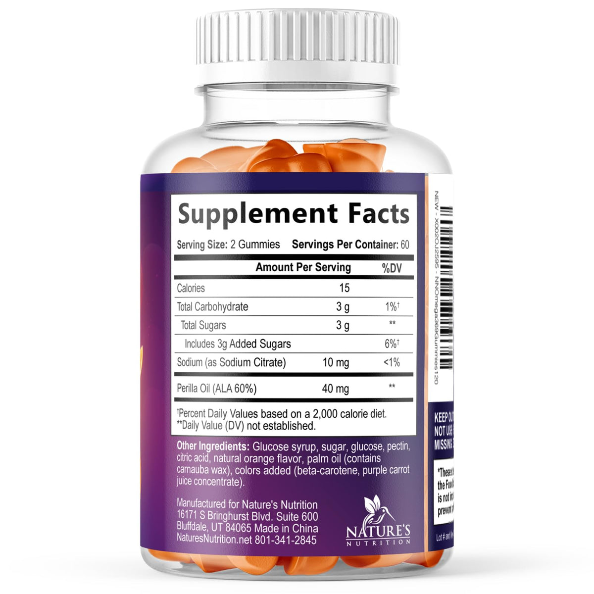 Nature's Nutrition Omega 369 Gummies - Vegan Triple Omega 3