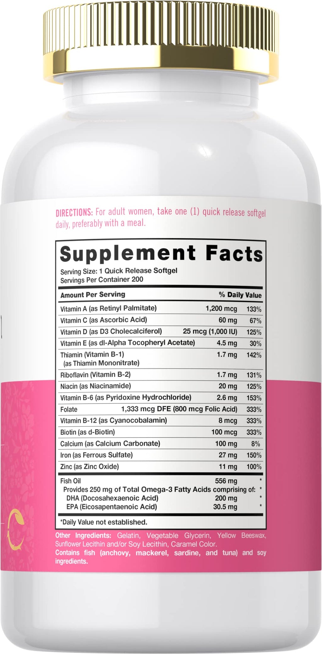 Carlyle Multivitamin for Women with Iron - 200 Softgels - image 2