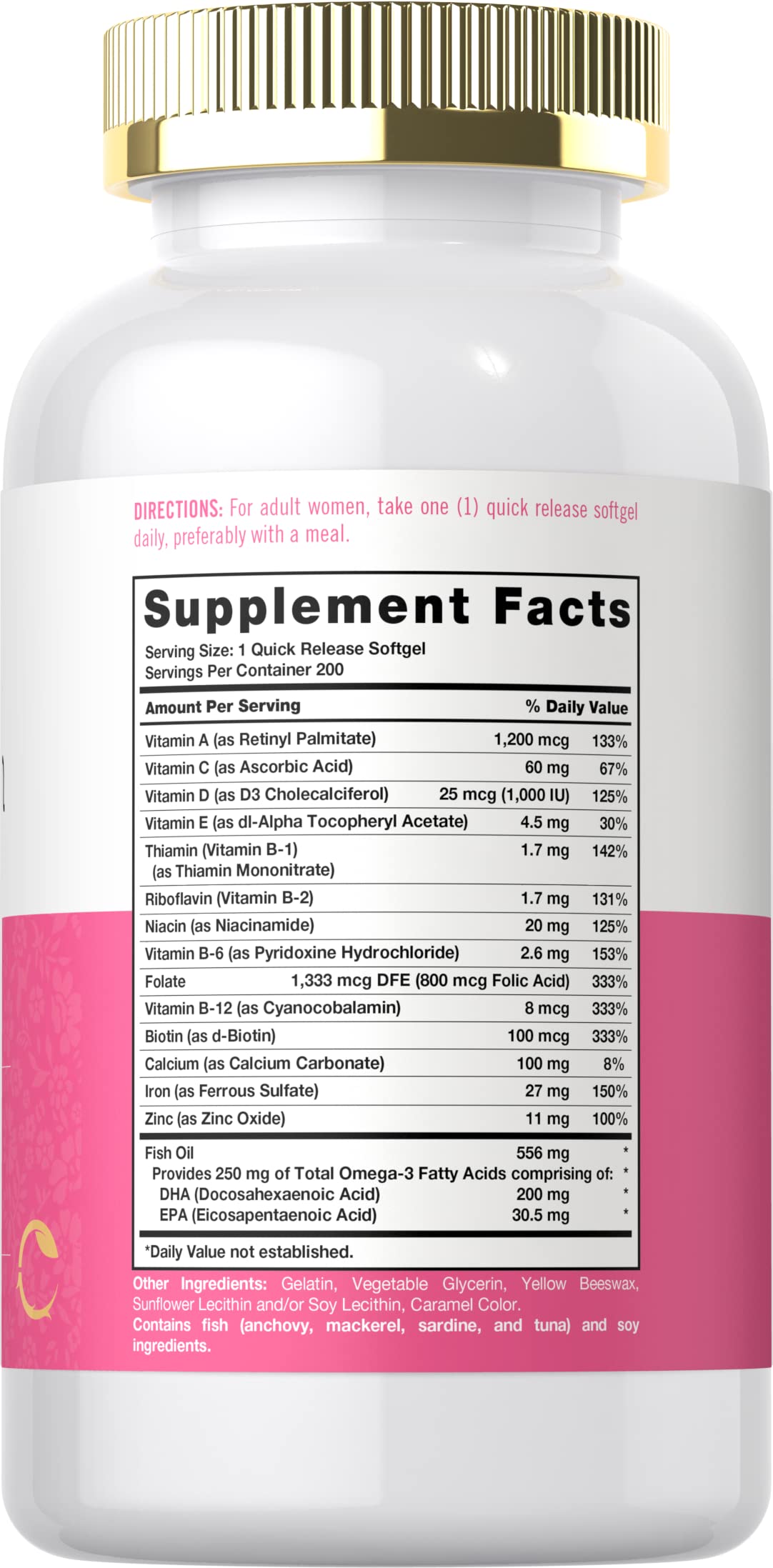 Carlyle Multivitamin for Women with Iron - 200 Softgels - image 2