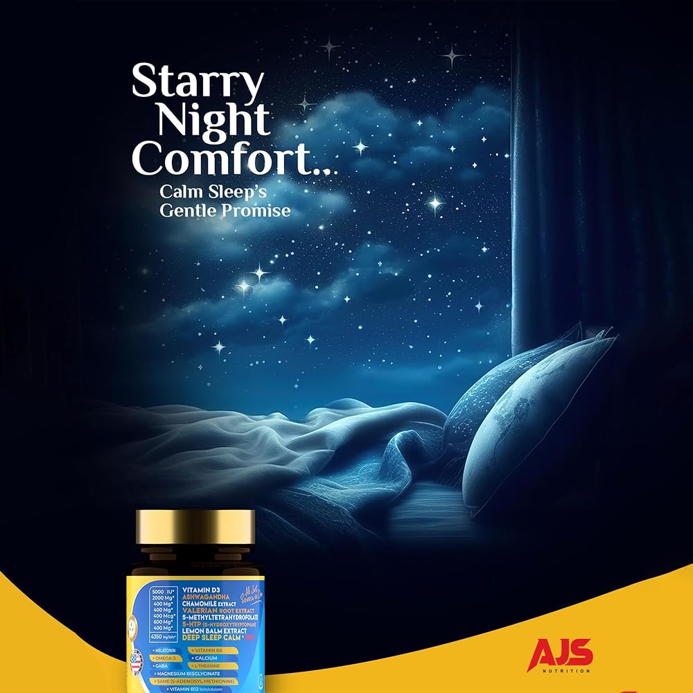 AJS Nutrition Calm Mood Support Sleep Aid Capsules - 120 Count - image 2