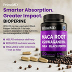 PrimeMD 6-in-1 Organic Maca Root Ashwagandha Capsules 1710mg