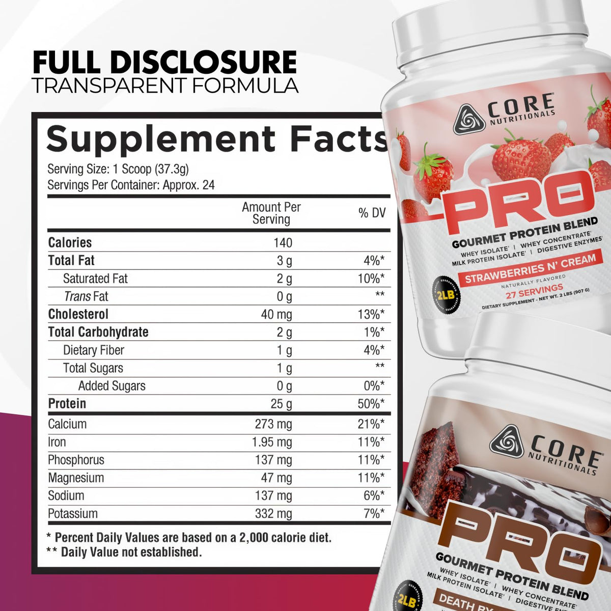 Core Nutritionals Pro Sustained Release Protein Blend - 28 Servings - image 2