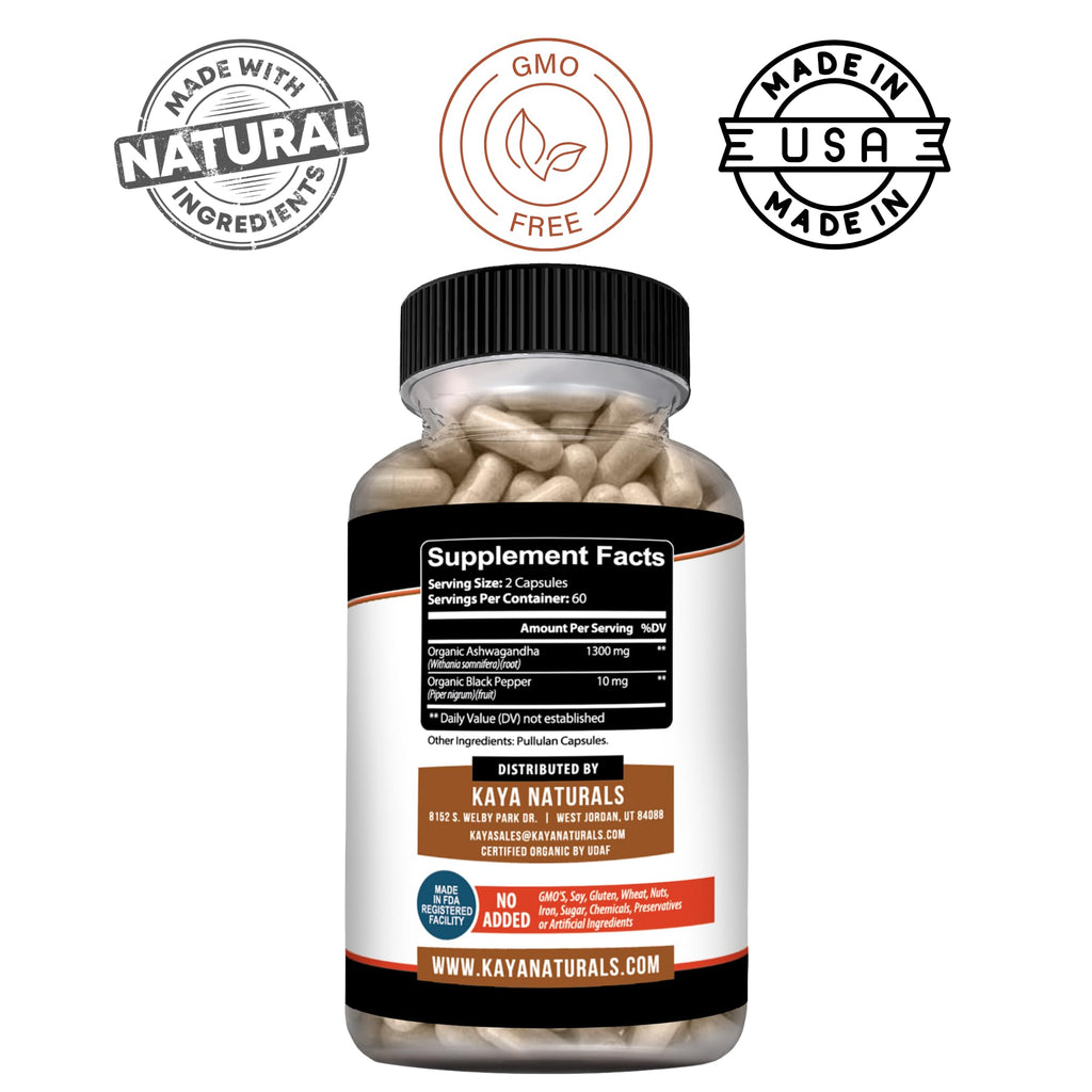 Kaya Naturals Root Powder Capsules - Pure Nature Ashwaganda