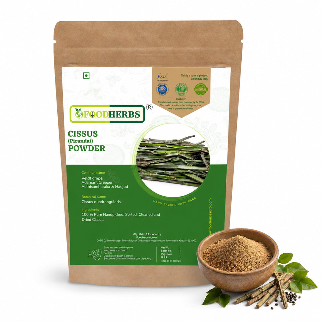 Foodherbs Cissus Quadrangularis Powder for Bone Wellness - 200g