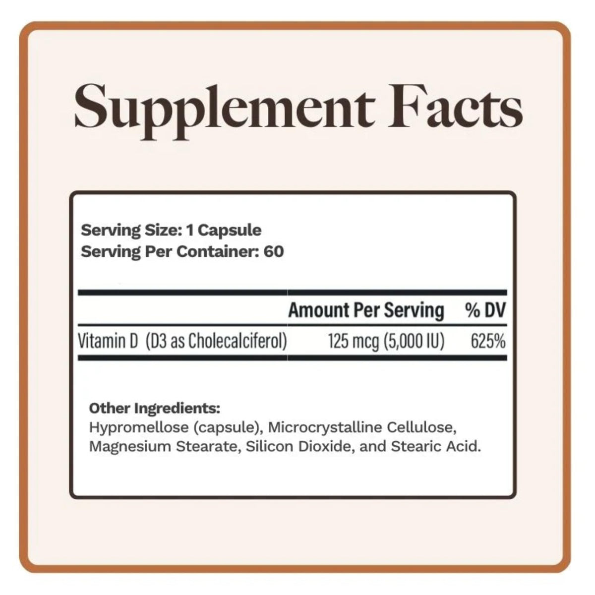 Utzy Naturals Vitamin D3 5000 IU - 60 Capsules - image 2