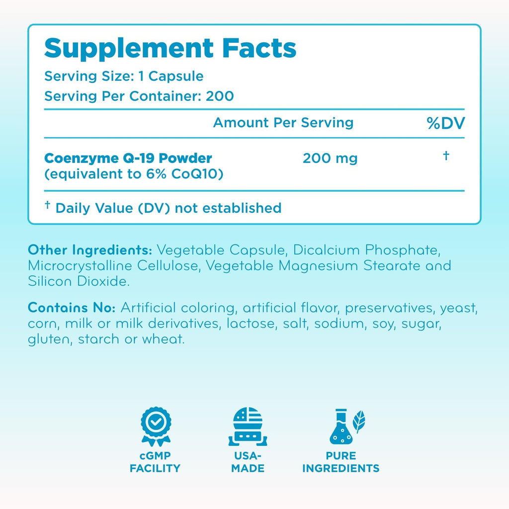 Clear Formulas Quick Absorption CoQ10 200mg Capsules