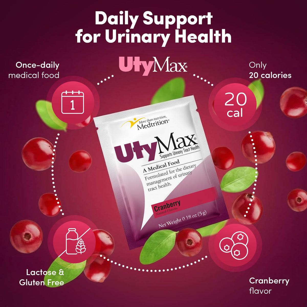 Medtrition UtyMax Cranberry Medical Food Powder - 60 Packets - image 4