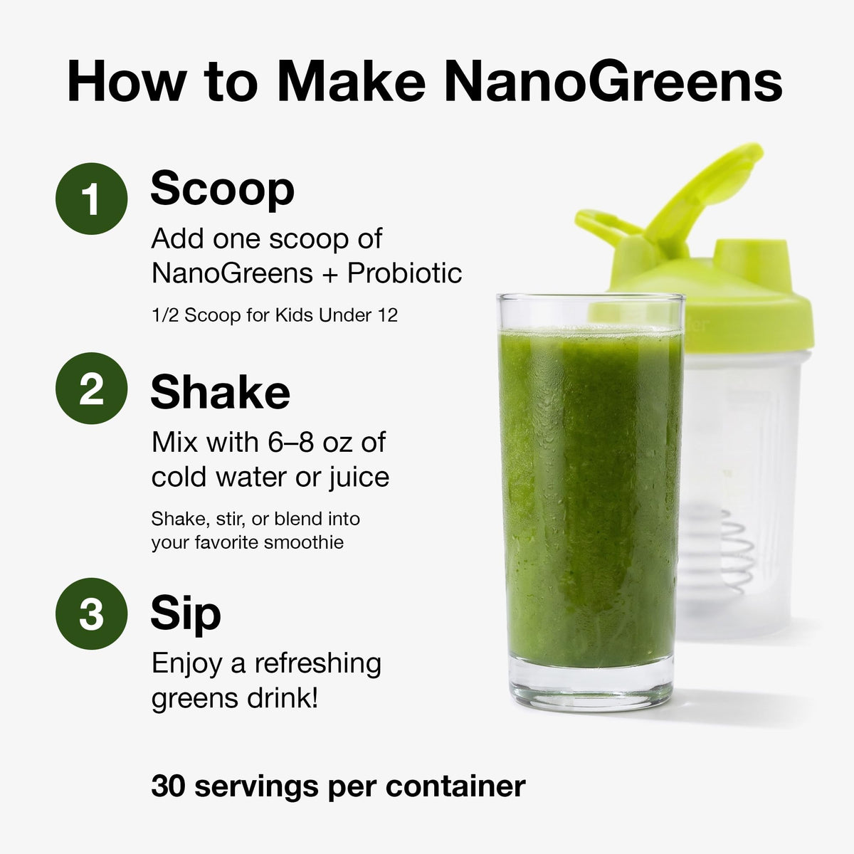 Biopharma Scientific NanoGreens + Probiotic Green Spirulina Powder