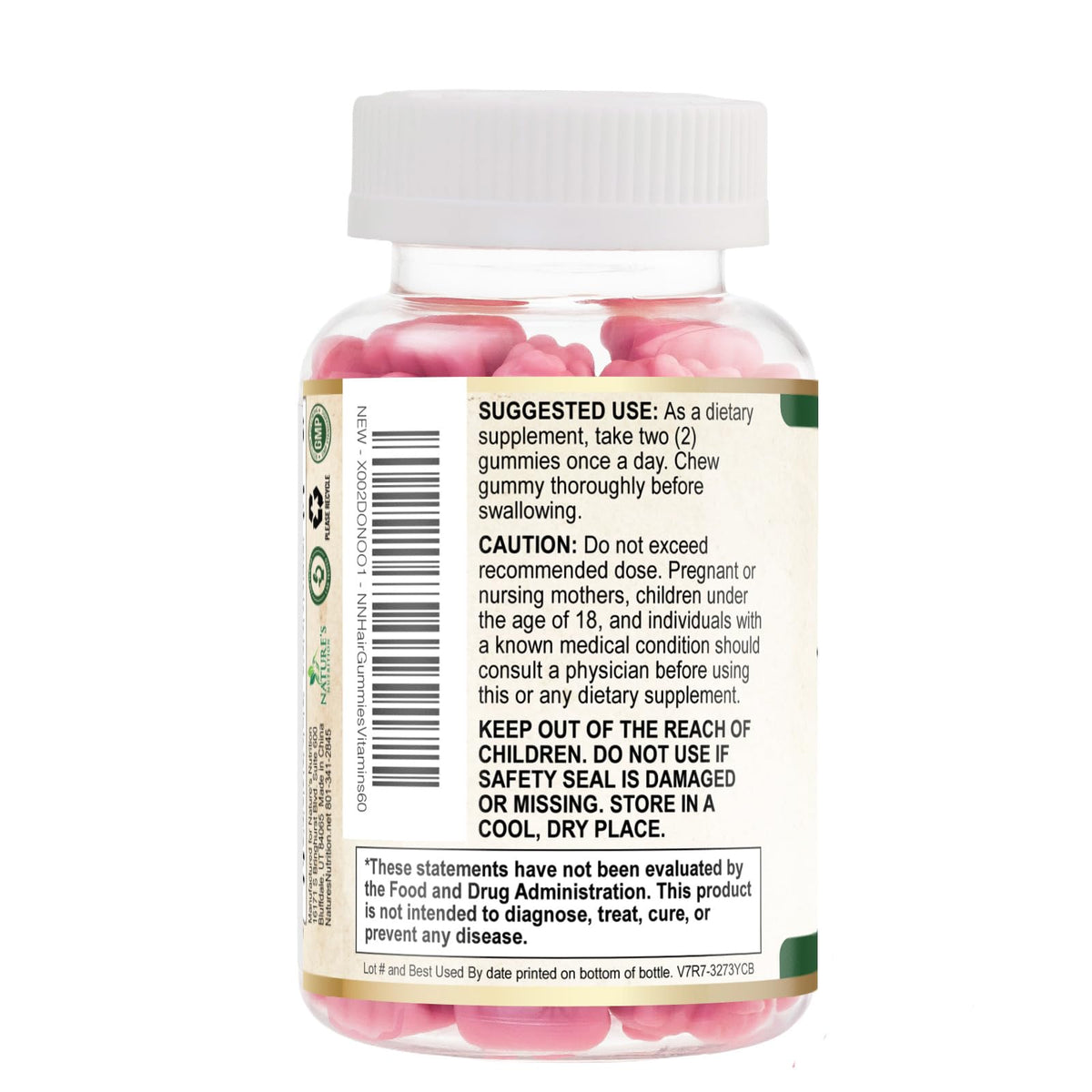 Nature's Nutrition Hair Vitamins Gummies with Biotin 5000 mcg - 60 Gummies - image 8