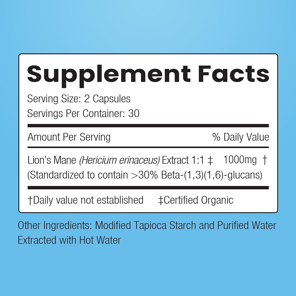 ENCAPSULATE Lion's Mane Capsules 1000mg Cognitive Support - 60 Vegan Capsules - image 2