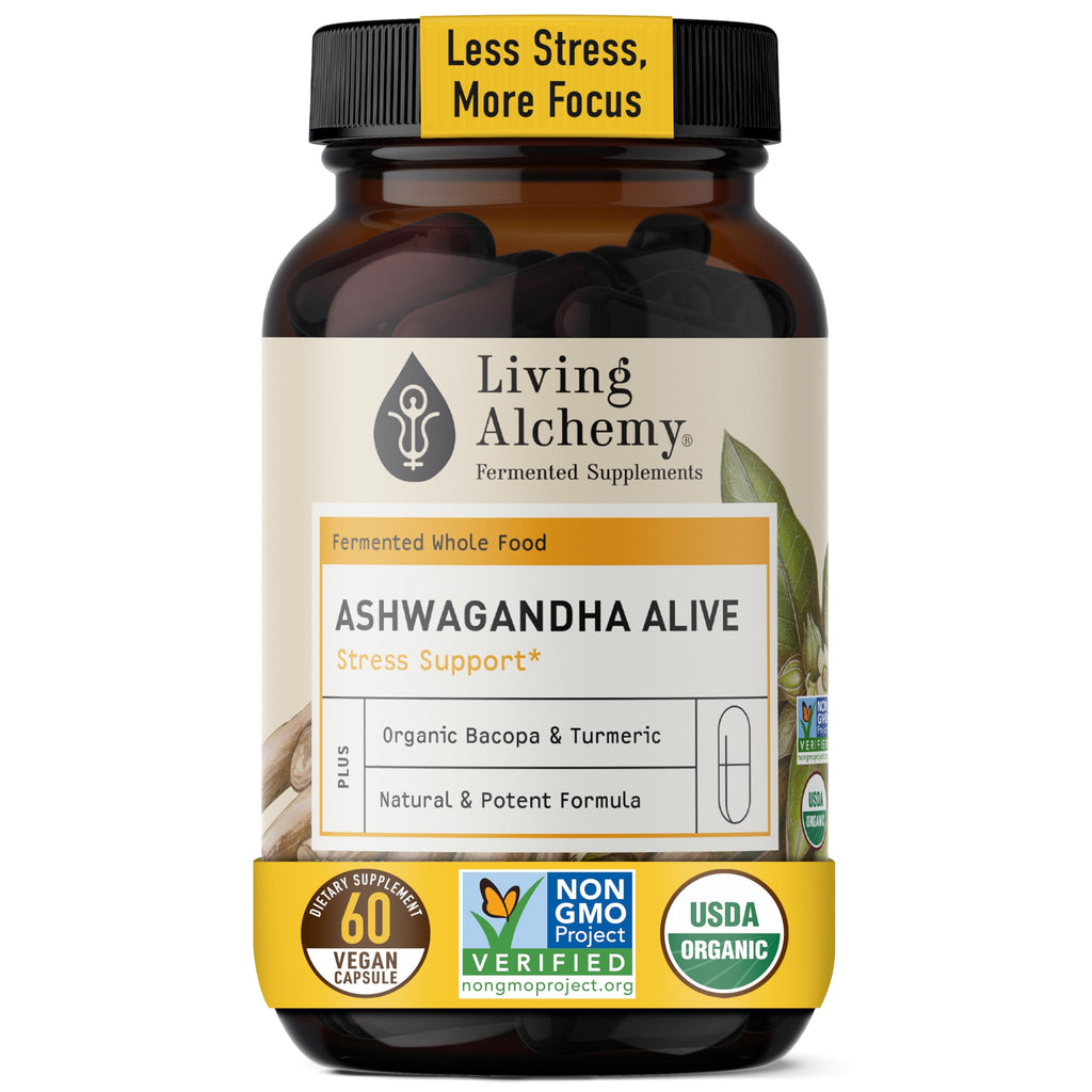 Living Alchemy Fermented Ashwagandha Capsules - 60 Count