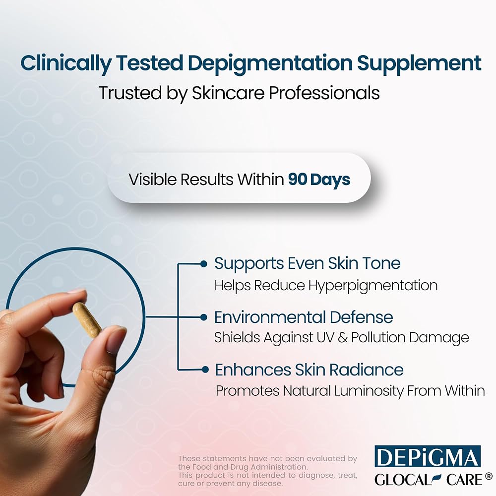 GlocalCare Depigma Capsules with Glutathione & Grape Seed - 30 Capsules - image 3