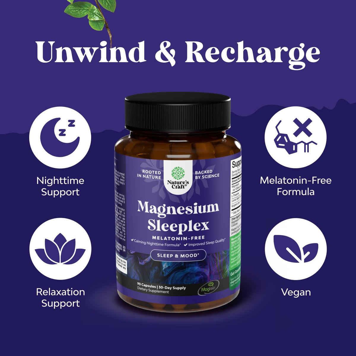 Natures Craft Magnesium L-Threonate Complex Sleep Support - 90 Capsules - image 3