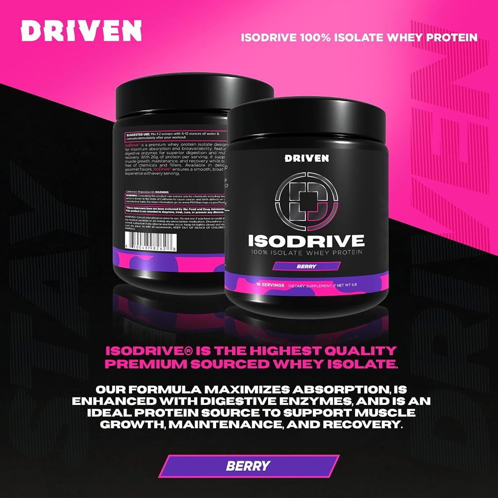 Driven Nutrition IsoDrive Premium Whey Isolate - 1 lb - image 2