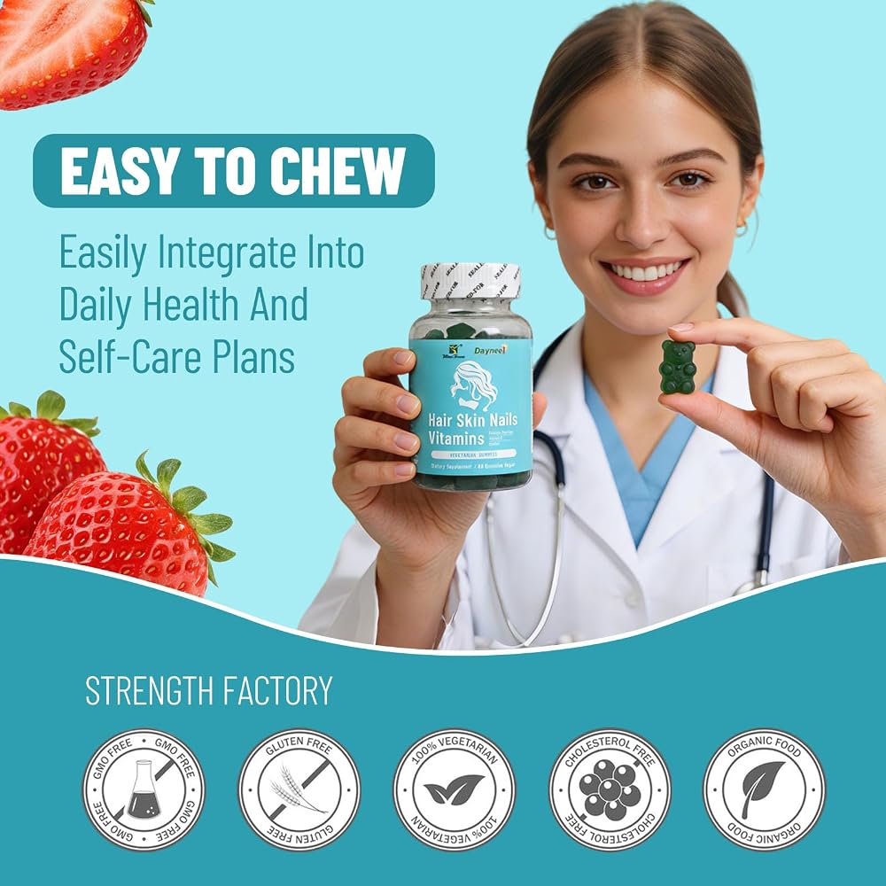 Wins Town Hair Skin Nails Vitamins Gummies - 60 Count - image 3