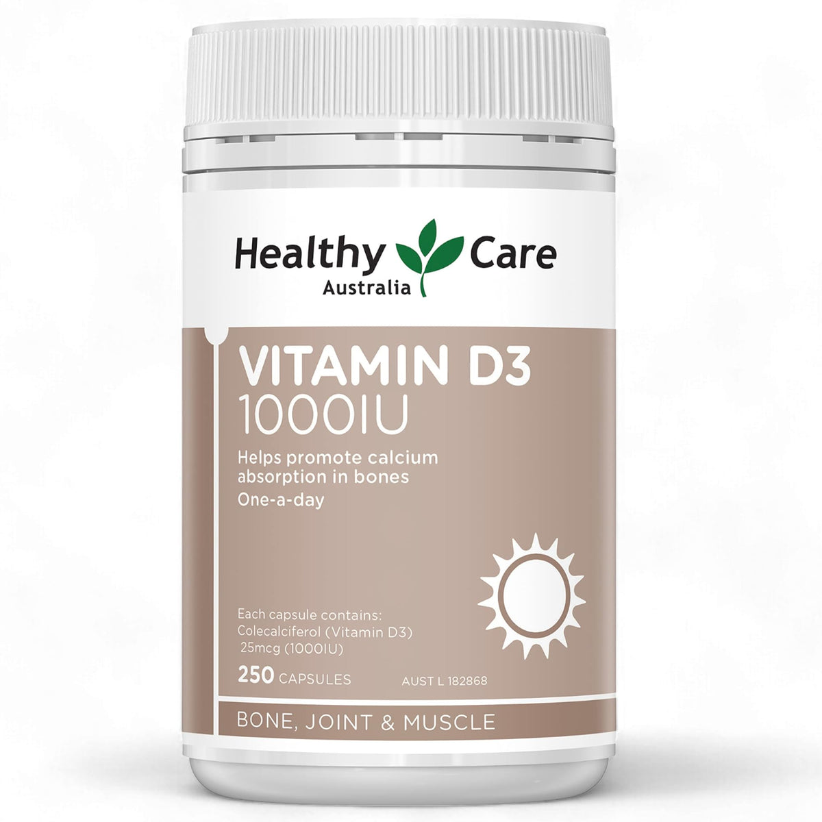 Healthy Care Vitamin D3 1000 IU - 250 Softgels