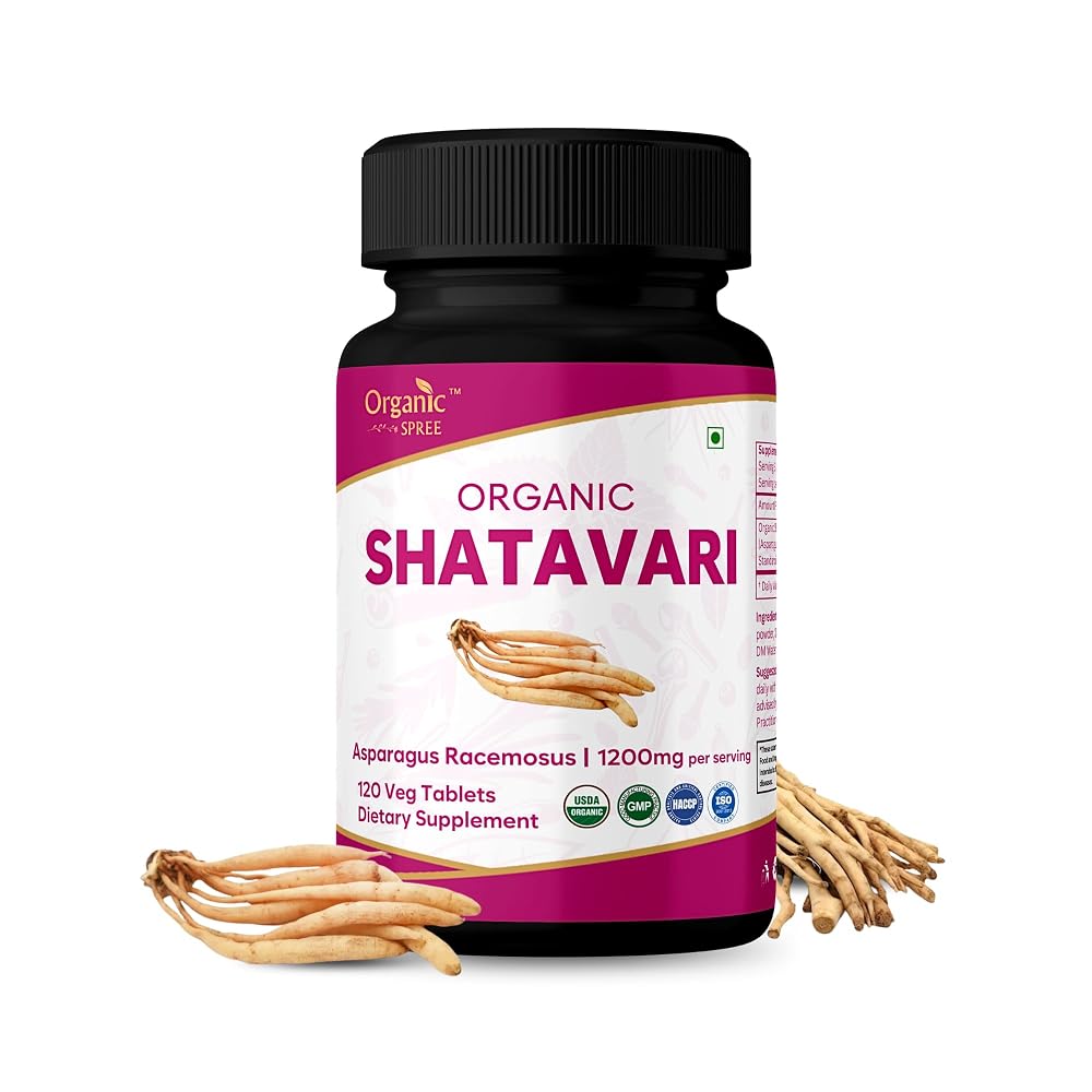 ORGANIC SPREE Shatavari 120 Vegetarian Tablets - 60 Days Supply