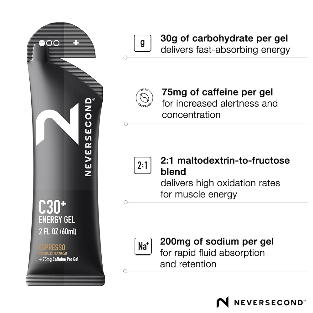 NeverSecond C30+ Energy Gel + Caffeine, Nutrition