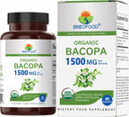 Brieofood Organic Bacopa 1500mg - 90 Vegetarian Tablets