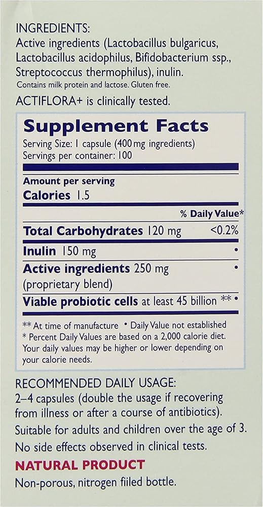 Kendy Actiflora+ Synbiotic Probiotic - 100 Vegetarian Capsules - image 4