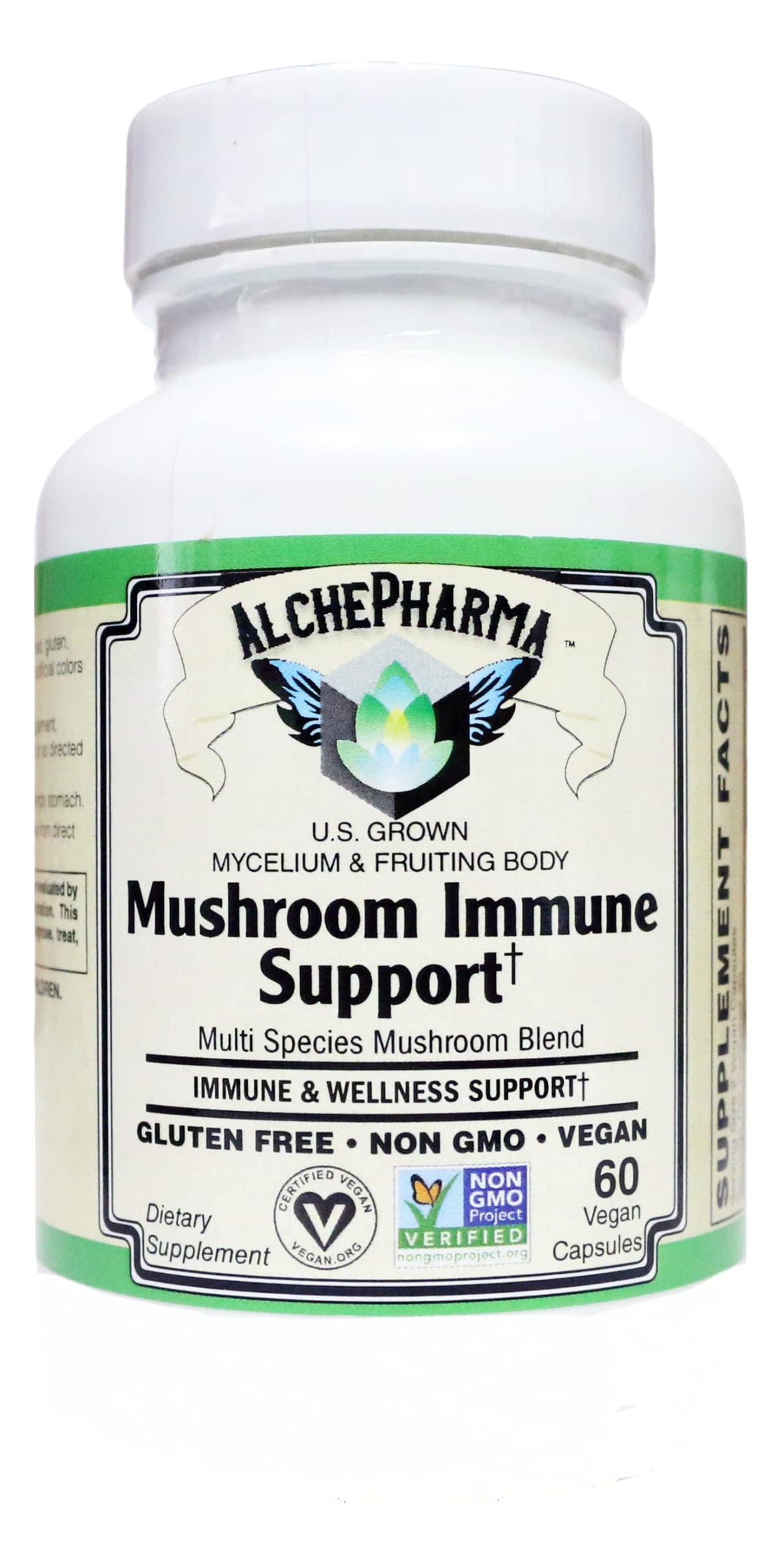 AlchePharma Mushroom Immune Support Organic Blend - 60 Vegetarian Capsules