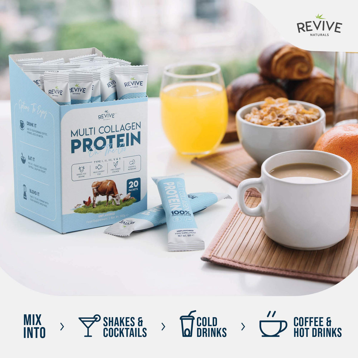 Revive Naturals Multi Collagen Hydrolyzed Protein Powder (16oz)