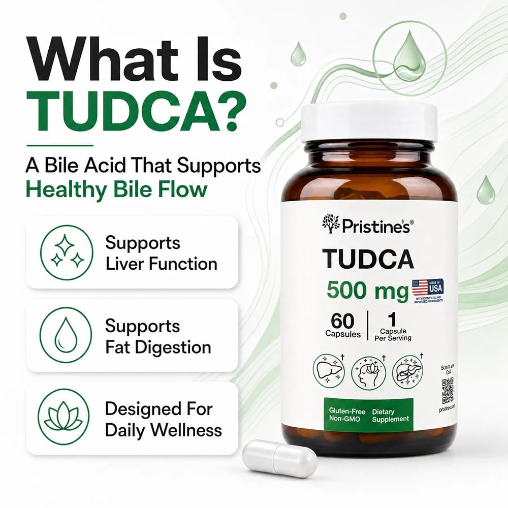 PRISTINE'S TUDCA 500mg Liver & Bile Flow Support - 60 Capsules - image 2